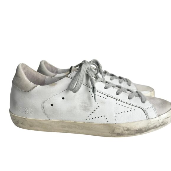 GOLDEN GOOSE superstar white leather perforated star Womens Sneakers size 38 8 - Picture 14 of 14